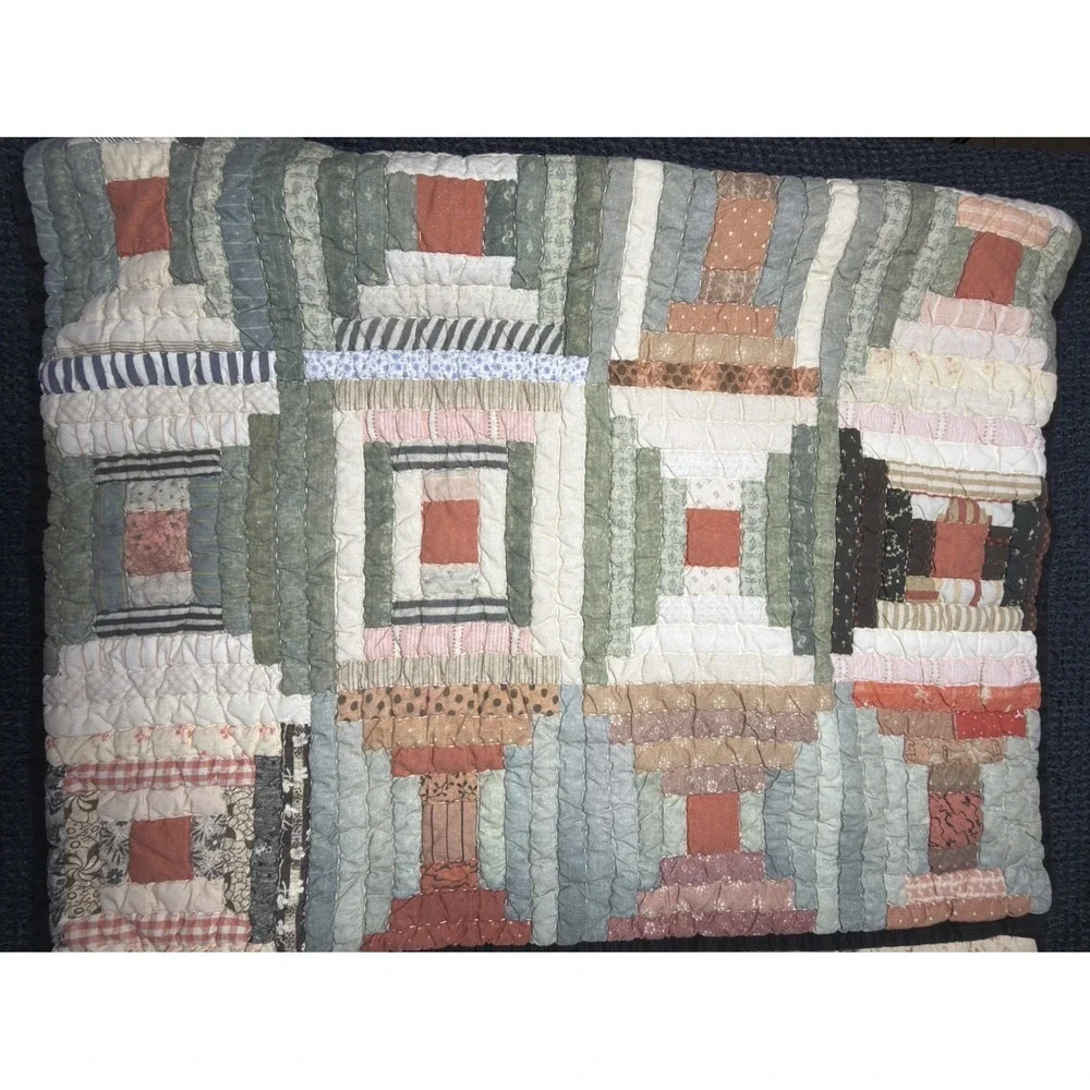 Pottery Barn Sham Set JAXSON Patchwork Quilted STANDARD Cotton Shams Farmhouse